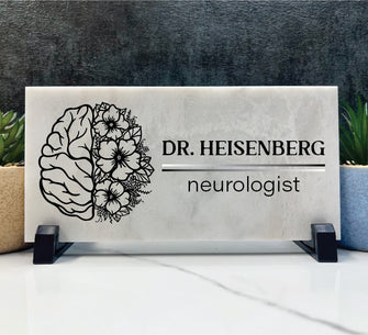 Neurologist Name Plate - Floral Brain