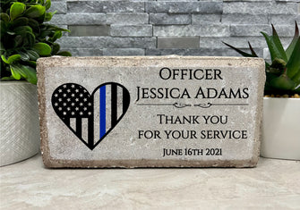 8x4 Memorial Stone. Police officer. Personalized Cop Memorial Stone. Brick Paver. Burial Marker. Indoor/Outdoor Sympathy Gift.