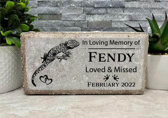 8x4 Pet Loss Memorial Paver. Gecko. Leopard