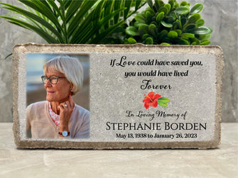 Memorial Stone. Family Loss. Mom. Dad. Husband. Wife. 8x4 Personalized Photo Burial Marker. Brick Paver Stone. Indoor/Outdoor. Sympathy Gift