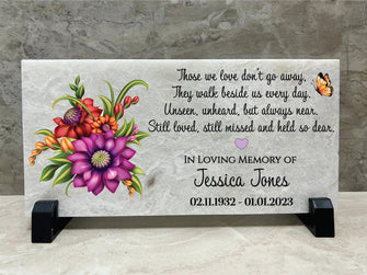 Memorial Gift, Family Loss Memorial Stone, Personalized 8x4 Marble Memorial, Custom Remembrance Gift, In Loving Memory, Sympathy