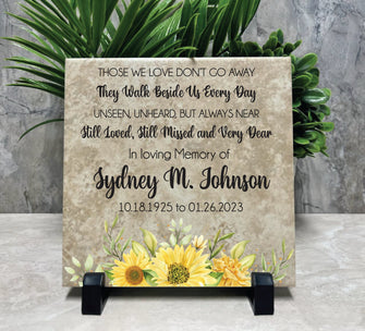 Memorial Stone. Marble. 6x6. Personalized Sympathy Gift. Family Loss Memorial. Mom. Dad. Grandma. Grandpa. Brother. Sister.