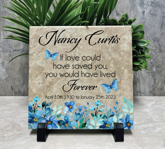 Memorial Gift. Marble. 6x6. Personalized Memorial Plaque. Sympathy Gift. Family Loss Memorial. Mom. Dad. Grandma. Grandpa. Brother. Sister.