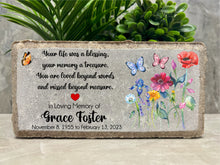 Memorial Stone. Family Loss Mom. Dad. Grandparents 8x4 PERSONALIZED Burial Marker. Tumbled Paver Stone. Brick. Indoor/Outdoor. Sympathy Gift