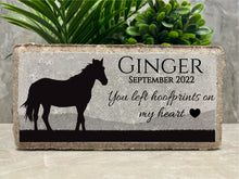 Personalized Horse Pony Memorial Stone. 8x4 Stone Brick. Burial Marker. Indoor/Outdoor Horse Memorial. Custom Horse Sympathy Gift.