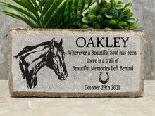 Personalized Horse Pony Memorial Stone. 8x4 Stone Brick. Burial Marker. Indoor/Outdoor Horse Memorial. Custom Horse Sympathy Gift.