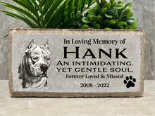 Dog Memorial Stone. Personalized. Pitbull. Pit. 8x4 Stone Brick. Burial Marker. Indoor/Outdoor Dog Memorial. Custom Dog Sympathy Gift