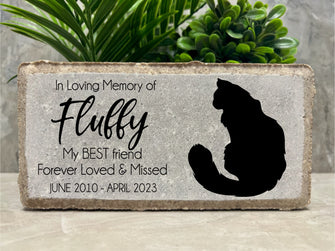 Memorial Stone. Pet Loss Memorial. Cat Memorial. Personalized 8x4 Paver Stone, Brick. Custom Burial Marker. Sympathy Gift. Memorial Gift.