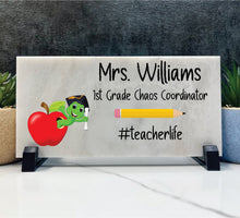 Desk Name Plate - Personalized Marble Name sign - Custom Desktop Stone Name Plaque - School Gift - Occupation Name Stone - Teacher