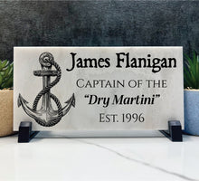 Desk Name Plate - Personalized Marble Name sign - Custom Desktop Stone Name Plaque - Office Gift. Occupation Name Stone. Captain. Ship. Boat