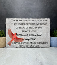 6x9 Cardinal Memorial Stone. Remembrance Indoor or Outdoor Stone. Forever Loved Memorial Paver Gift. Personalized