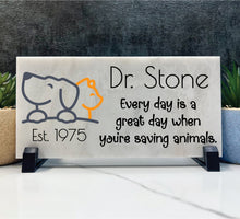 Desk Name Plate - Personalized Marble Name sign - Custom Desktop Stone Name Plaque - Office Gift - Occupation Name Stone - Veterinarian