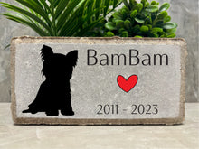 Memorial Stone. Dog Memorial. Yorkie. 8x4 Personalized Dog Memorial Stone. Brick Burial Marker. Indoor/Outdoor Pet Loss. Sympathy Gift.