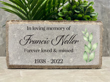 Family Loss Memorial. Mom. Grandma. Dad. Grandpa. 8x4 PERSONALIZED Burial Marker. Tumbled Paver Stone. Brick. Indoor/Outdoor. Sympathy Gift.