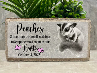 Sugar Glider Memorial Stone. Personalized 8x4 Stone Brick. Sugar Glider Memorial Gift Tumbled Paver Stone. Custom. Burial Marker. Sympathy