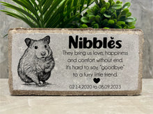 Hamster Pet Memorial. Gerbil. Personalized 8x4 Stone Brick. Pet Loss. Tumbled Paver Stone. Custom. Burial Marker. Sympathy Gift. Mammal.