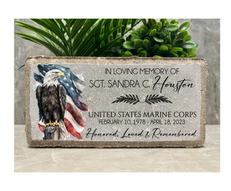 Memorial Stone. Marine Corps. Military. Solider. Eagle. Personalized 8x4 Brick Memorial Stone. Brick. Remembrance Gift. Honor. Sympathy Gift