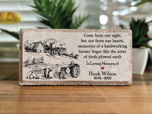 Personalized Memorial Gift Stone. Family Loss. Farm. Tractor. Barn. Farmer. Family Loss.