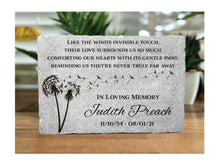 6x9 Memorial Stone. Dandelion Remembrance Indoor or Outdoor Stone. Dandelions Memorials Stone Paver Gift. Sympathy Garden Stone