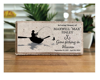 Memorial Stone. Family Loss Memorial. Fishing. Fisherman. Personalized Memorial Stone Paver. Garden Stone. Indoor/Outdoor. Sympathy Gift.