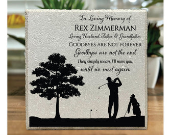 Memorial Stone. Family Loss. Golfer. Mom. Dad. 12x12 Personalized Paver Stone Brick. Custom. Sympathy Gift. Indoor/Outdoor. Concrete.