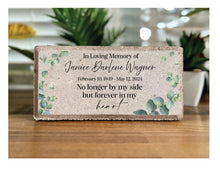 Memorial Stone. Family Loss Memorial. Greenery. Eucalyptus. Mom. Dad. Husband. Wife. 8x4 Personalized Memorial. Brick Paver Sympathy Gift.