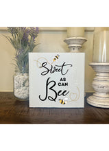 7" X 7" Sweet As can Bee Wood Block sign - Home Decor