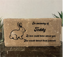 8x4 Pet Memorial Stone Rabbit Remembrance Gift