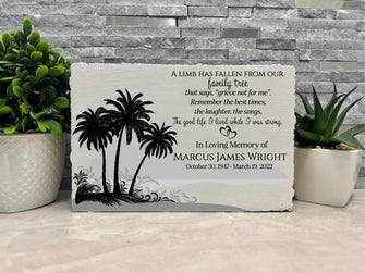 9x6 Family Loss Memorial. Beach Island Palm Trees
