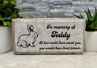 8x4 Pet Memorial Stone Rabbit Remembrance Gift