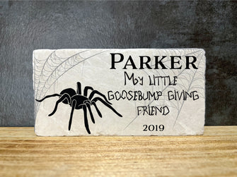 6x3 Pet Tarantula Memorial Stone, Critter Memorial Stone, Arachnids Gift Plaque Stone, Custom Spider Memorial Plaque