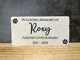 6x3 Personalised Dog Memorial Stone, Pet Memorial Stone, Custom Grave Marker Gift, Personalized Puppy Gift, Pet Loss Gifts, Dog Memorial